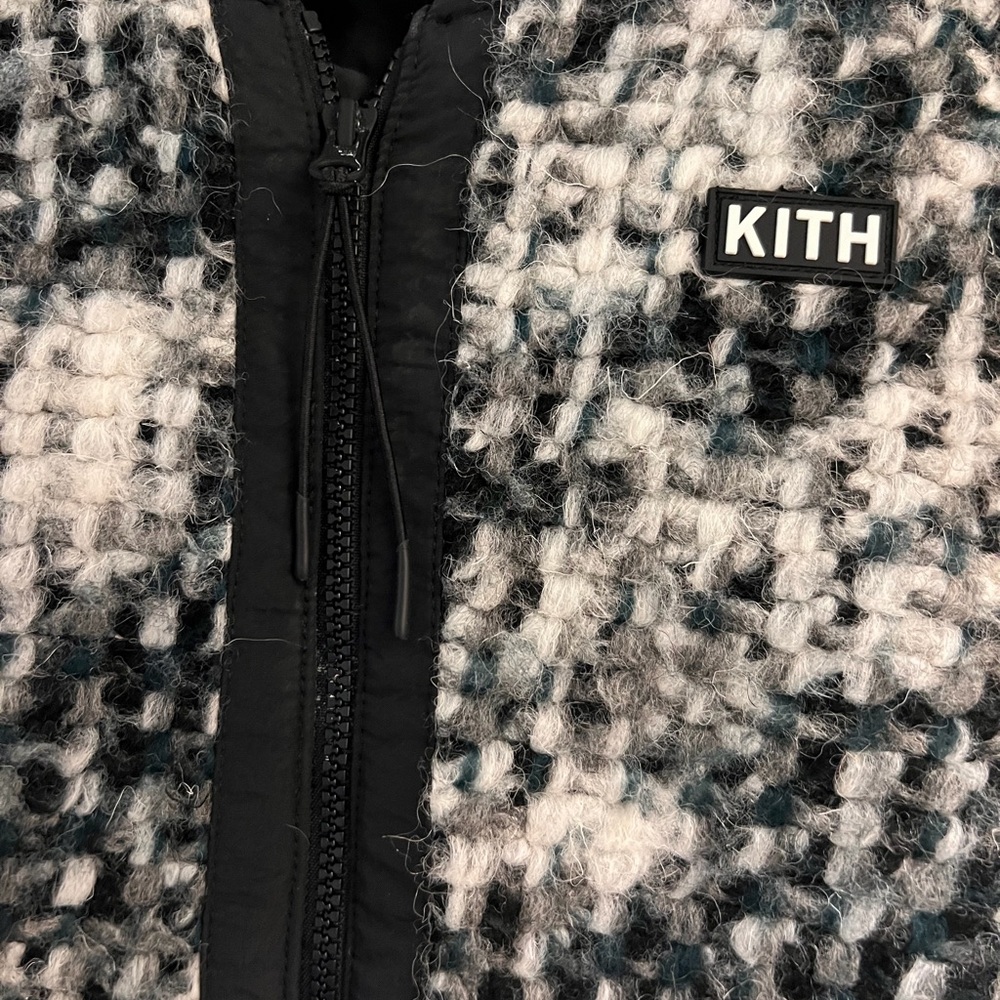 Kith Kids Black and White Textured Puffer Jacket